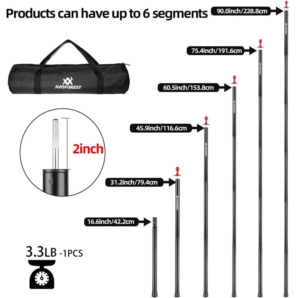 Tent Poles For Tarp, Avoforest Camping Tent Tarps Poles Adjustable Camping Accessories 90In Heavy Duty Poles For Backpacking Hik