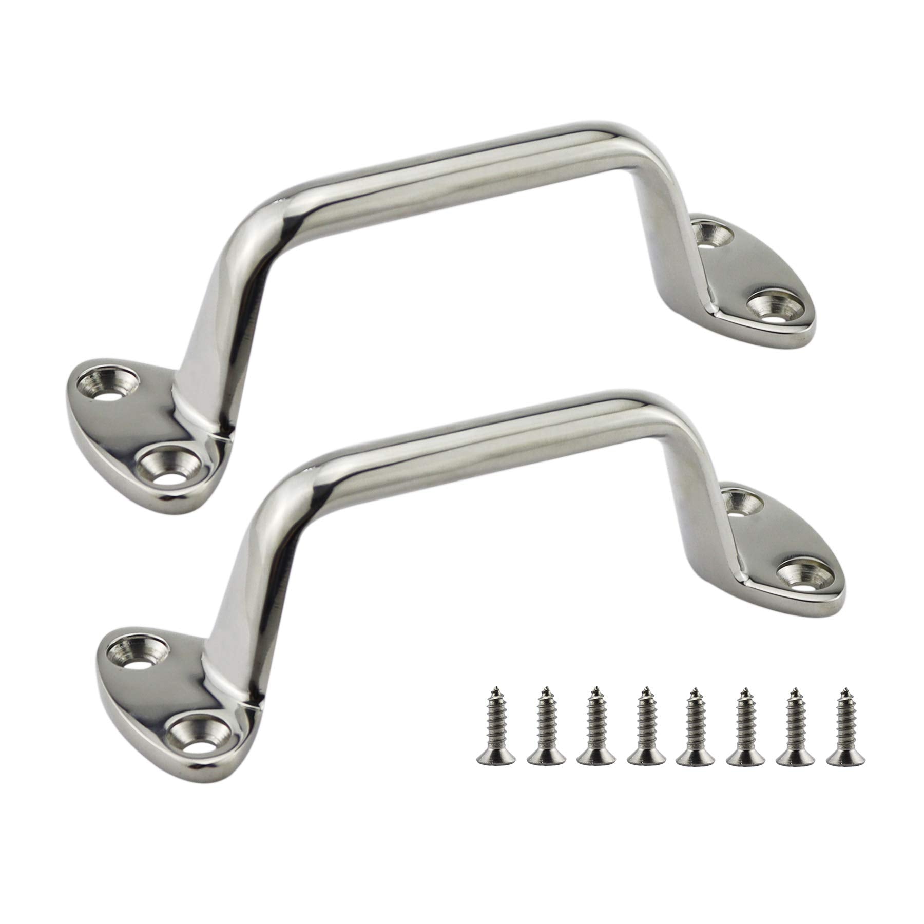 NRC&XRC Heavy Duty 316 Stainless Steel 6 (150MM) Marine Grade Boat Polished Marine Grab Handle Handrail W/Screws Boat Yacht Acce