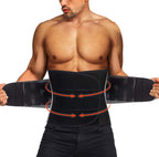 Tailong Neoprene Waist Trimmer Ab Belt For Men Weight Loss Trainer Corset Slimming Body Shaper Workout Sauna Hot Sweat Band (Bla