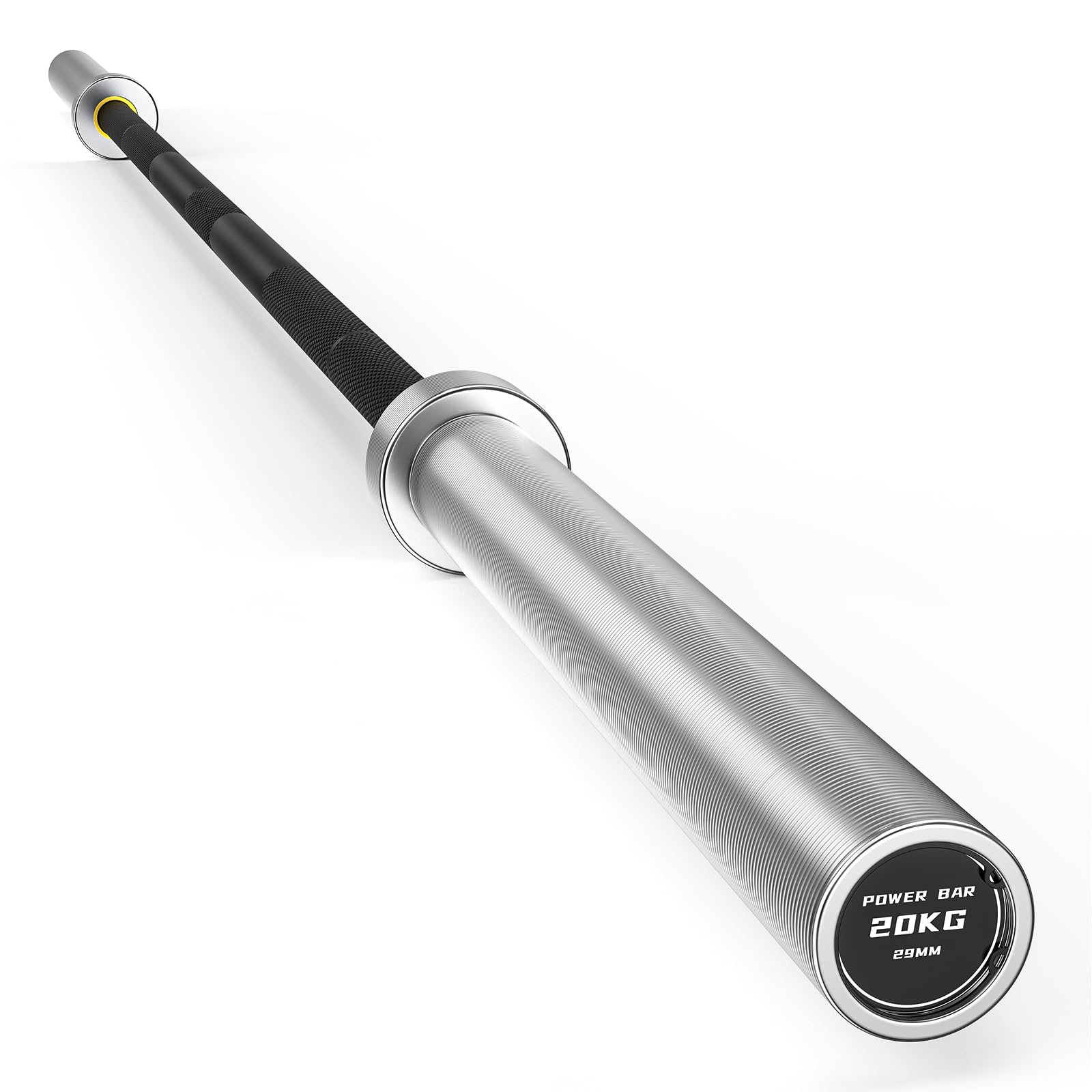 7FT Powerlifting Deadlift Bar Olympic Barbell 45lb Barbell 2INCH 1500lbs Capacity Olympic Bar with Moderate Knurling For Power W