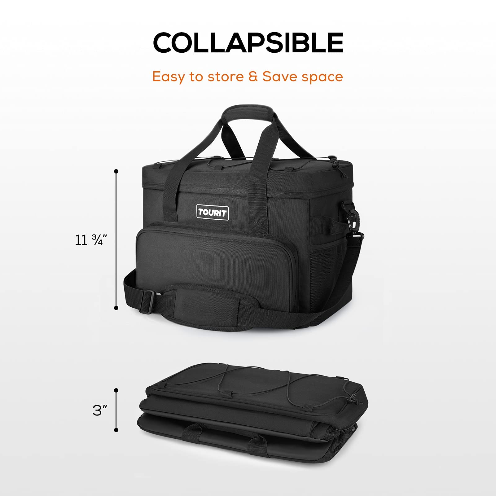 Tourit Cooler Bag 46-Can Insulated Soft Cooler Portable Cooler Bag 32L Lunch Coolers For Picnic, Beach, Work, Trip, Black