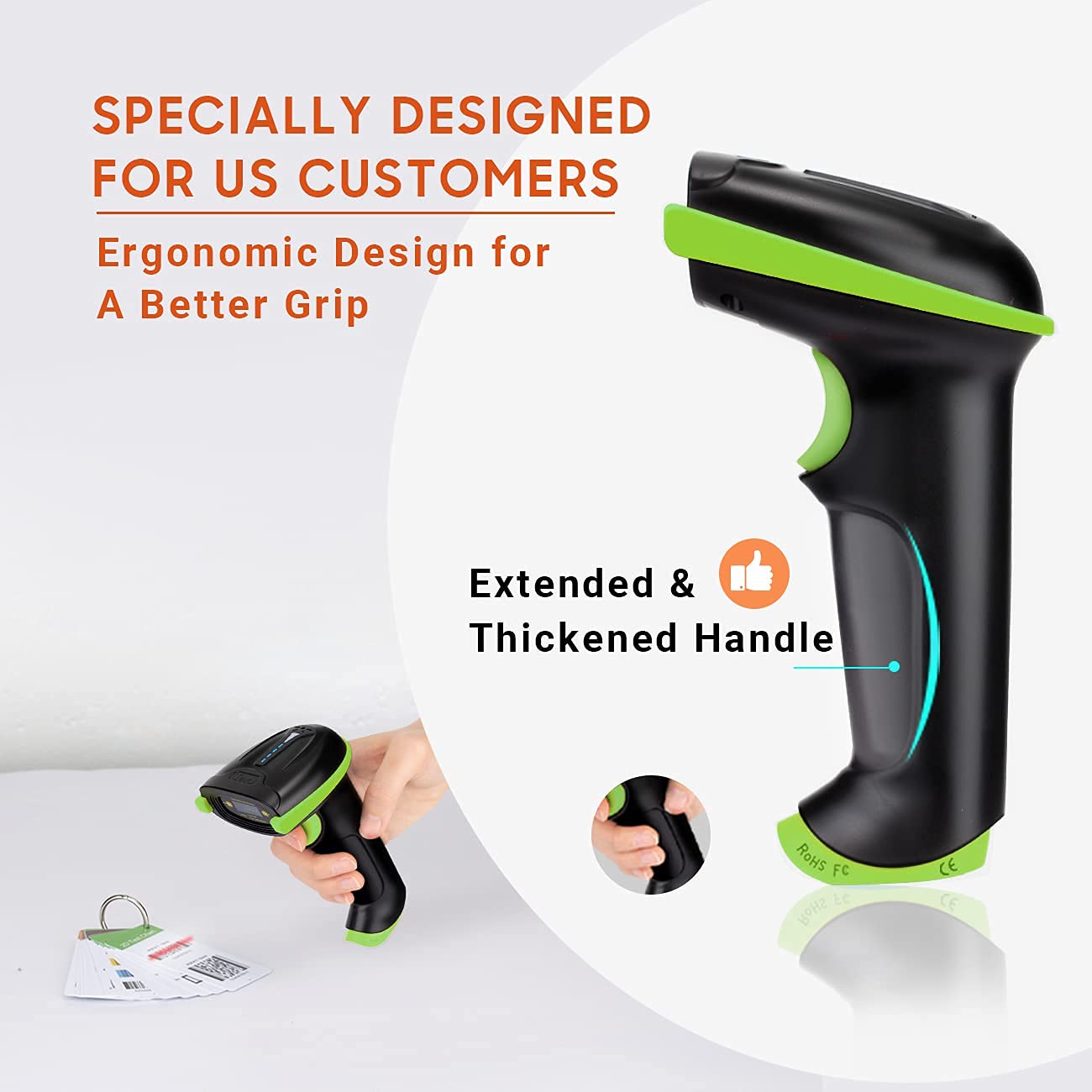 Tera Barcode Scanner Wireless Versatile 2-In-1 (24Ghz Wirelessusb 20 Wired) With Battery Level Indicator 328 Feet Transmission D