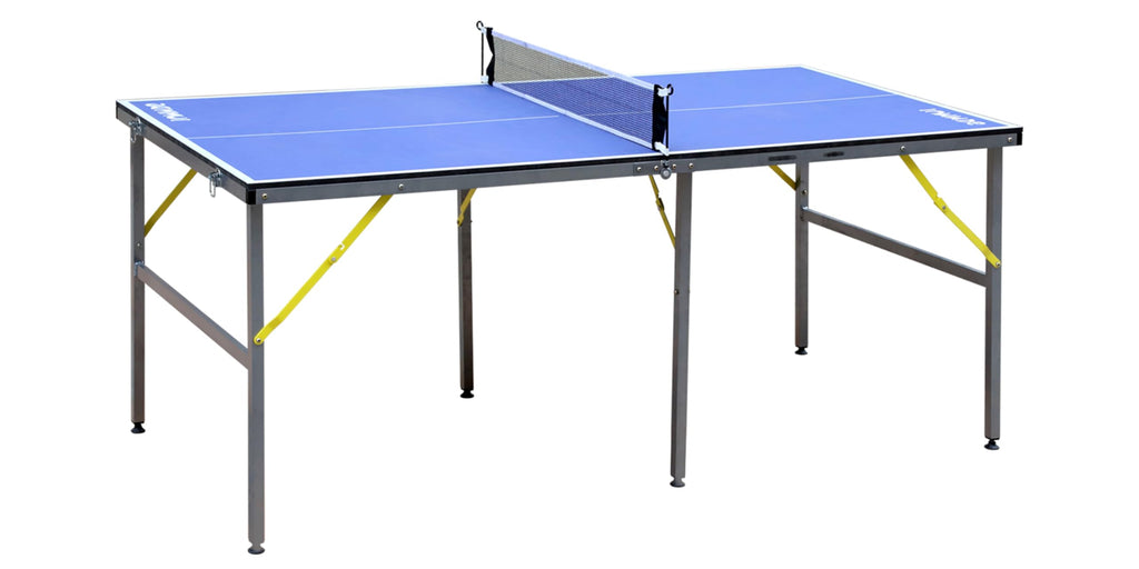 Iunnds 6X3Ft Mid-Size Table Tennis Tables - Indoor/Outdoor Portable Ping Pong Table Game For Adults/Teens,With Net,2 Table Tenni