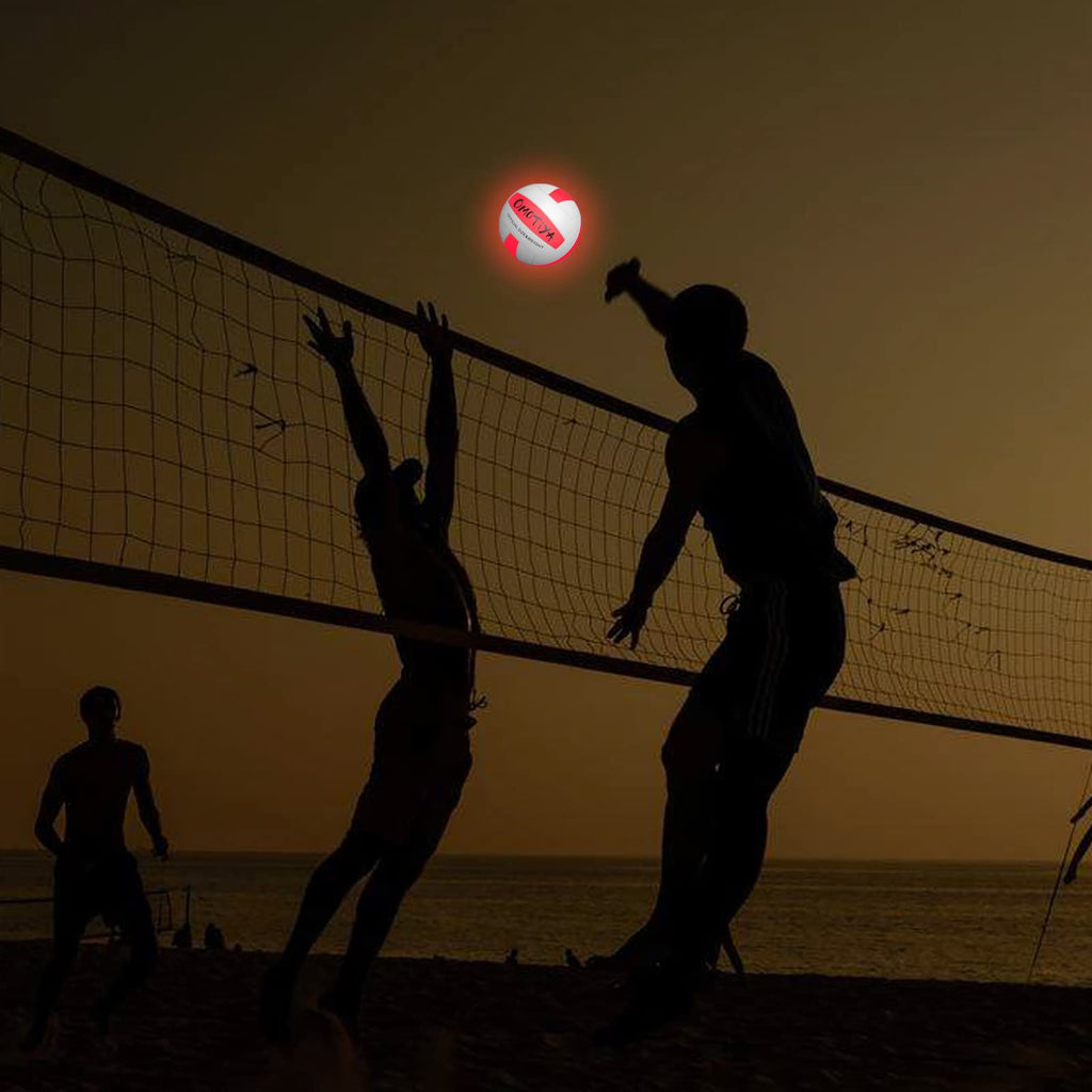 Omotiya Glow In The Dark Volleyball, Led Light Up Volleyball, Outdoor Volleyball Gifts For Boys And Girls, Night Glowing Ball, S