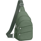 Tuwubi Crossbody Bags for Women, Sling Bag for Men, Small Hiking Backpack Anti Theft Lightweight for Outdoors Travel (L, Sage Gr