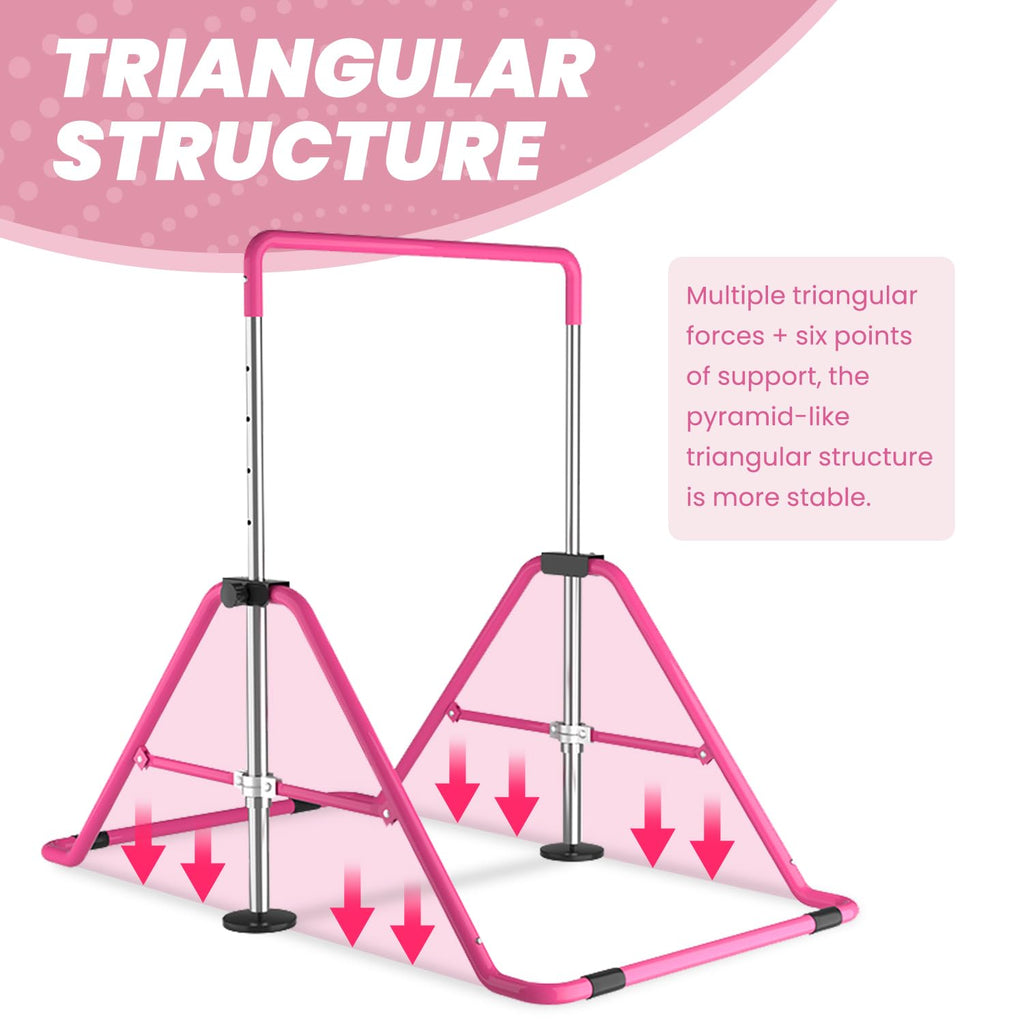 Dobests Foldable Gymnastics Bars For Home Gymnastic Equipment For Kids Adjustable Junior Training Bars For 3-7 Years Old Childre