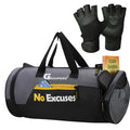 Groupers Foldable 2025L Black Travel Duffle Bag  Waterproof Gym & Weekender + Grip Workout Gloves For Weightlifting, Gym Train
