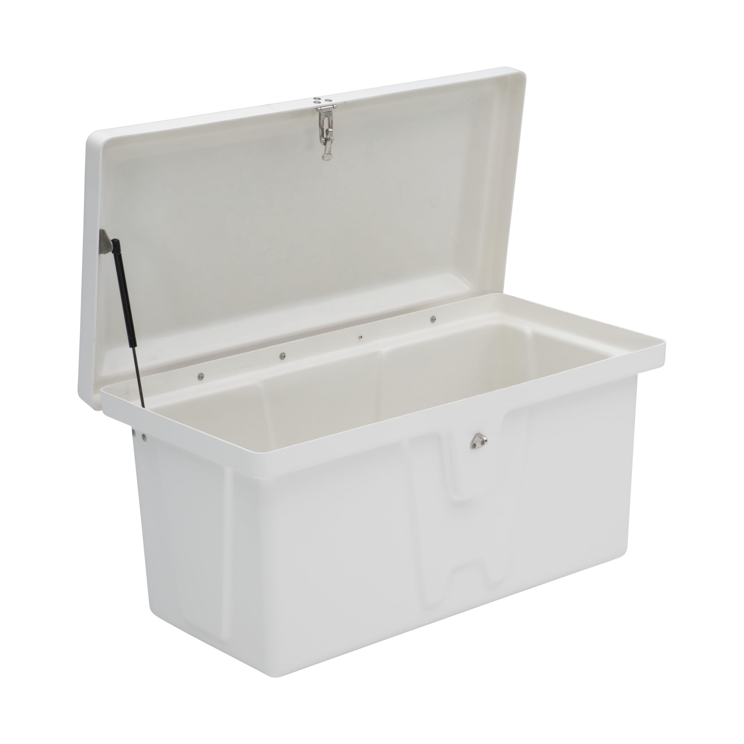 Taylor Made Stow 'N Go Low-Profile Fiberglass Dock Box, White (20'' H X 40'' W X 19'' D) - Fiberglass Construction, Uv Gelcoat F