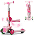 3 Wheel Scooter for Kids - Foldable & Unbreakable, 2-in-1 Kick Scooter with Music and Lights, Adjustable Height, Wide Deck, Flas
