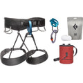 BLACK DIAMOND Mens Momentum Rock Climbing Harness - Complete ATC-XP Package, Anthracite, Medium