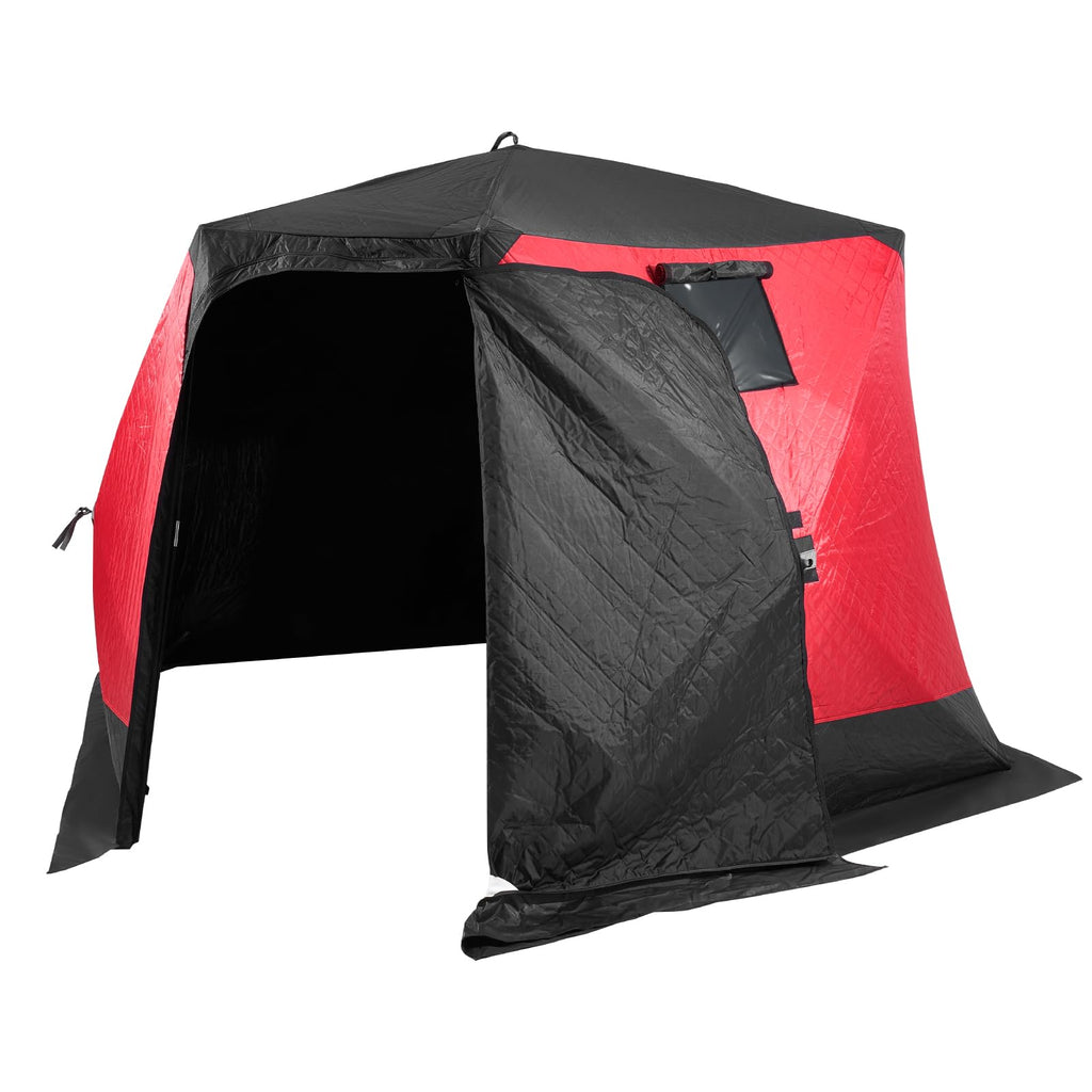 Vevor Pop Up Ice Fishing Tent, 4-6 Person Large Insulated Shelter, 87X79X78 50Sq Ft Fishing Area, Portable Hub-Style Shanty For