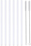 [6-Pack 8-Inch] Hydro Energy Replacement Straws For Hydro Flask Wide Mouth Water Bottle, 6 Straws And A 2 Straws Brushes Include
