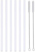 [6-Pack 8-Inch] Hydro Energy Replacement Straws For Hydro Flask Wide Mouth Water Bottle, 6 Straws And A 2 Straws Brushes Include