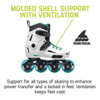 Rollerblade Lightning Women'S Urban Inline Skate, White And Aqua