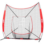 Vevor 7X7 Ft Baseball Softball Practice Net, Portable Baseball Training Net For Hitting Catching Pitching, Backstop Equipment Wi