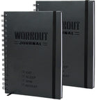Hardcover Fitness Planner Workout Journal For Men & Women - A5 Sturdy Fitness Log Book To Track Gym & Home Workouts - Separately