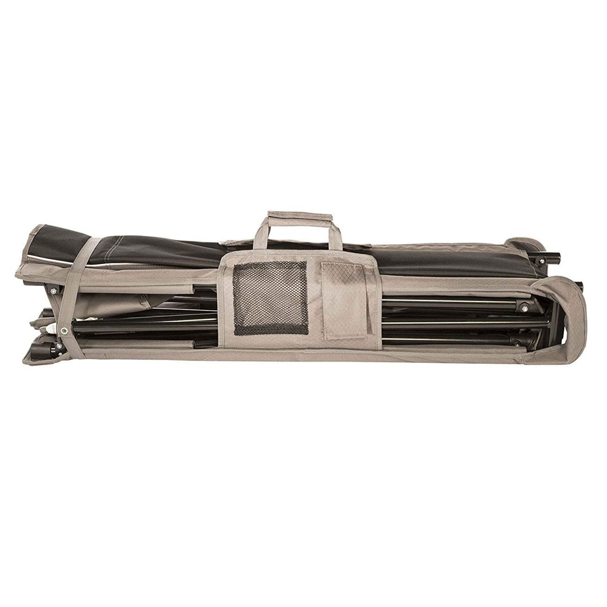 Kamp-Rite Oversized Kwik Cot Quick Setup 1 Person Sleeping Bed With Side Storage Pockets, Storage Hammock And 600D Carry Bag, Bl