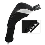 Andux 4Pcs/Set Golf 460Cc Driver Wood Club Head Covers Long Neck With Interchangeable No. Tags Black