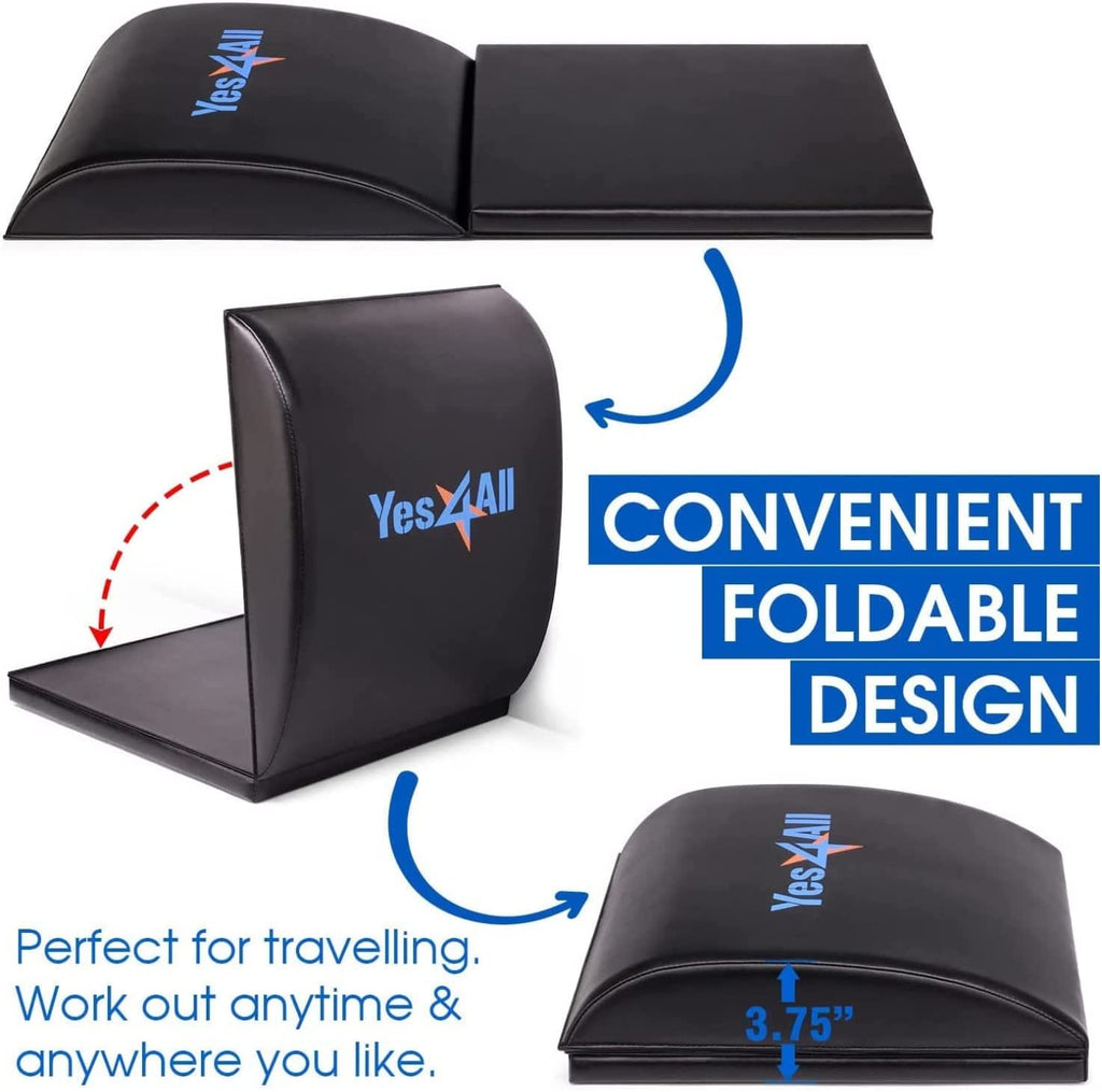 Yes4All Ab Exercise Mat With Tailbone Protecting Pad, Abdominal Wedge - Support For Abs Workout, Sit Up - Abdominal Mat Tailbone