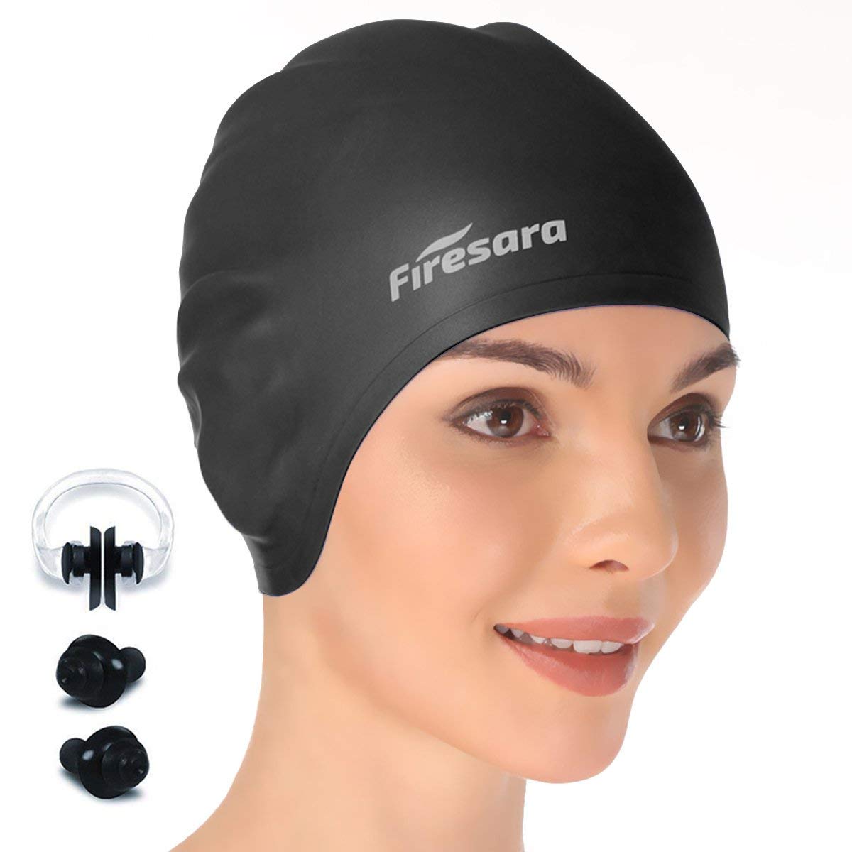 Swim Cap, Firesara Original Undated Swimming Cap 3D Ergonomic Design Comfortable Durable Ear Protection For Women Kids Adults Me