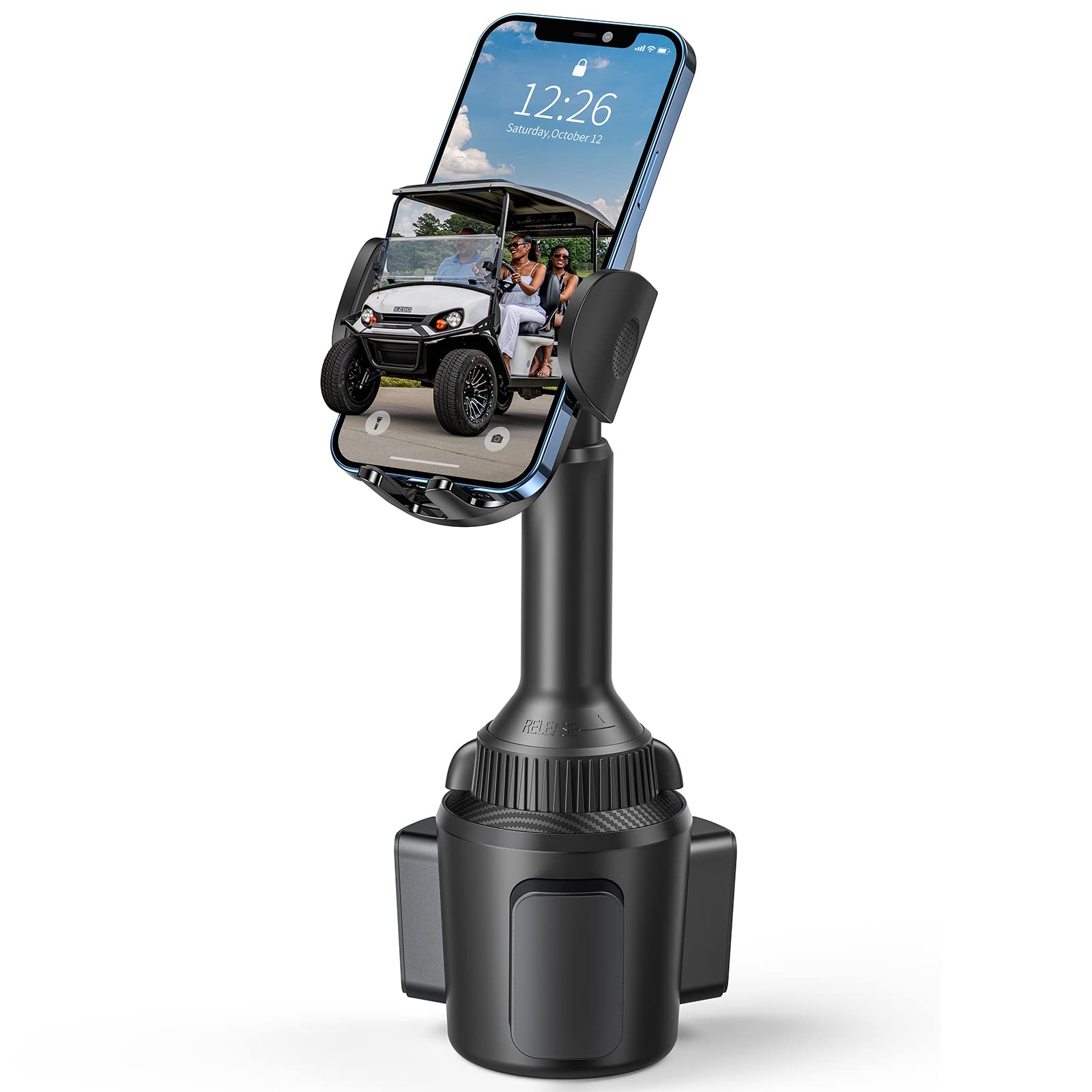 ICARMOUNT Golf Cart Phone Holder Mount, Golf Cart Accessories Universal Cup Phone Holder Mount for All 4.7-6.8 Cell Phones, Fit 
