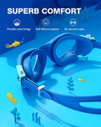 Zionor Kids Swim Goggles, G1Mini Se Anti-Fog Crystal Clear Swimming Goggles For Kids Age 6-14, Leak Proof Kids Swimming Goggles