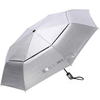 G4Free Upf 50+ Uv Protection Travel Umbrella 46 Inch Windproof Silver Coating Sun Blocking Umbrella(Silver/Blue)