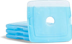 Cool Coolers By Fit & Fresh 4 Pack Slim Ice Packs, Quick Freeze Space Saving Reusable Ice Packs For Lunch Boxes Or Coolers, Blue