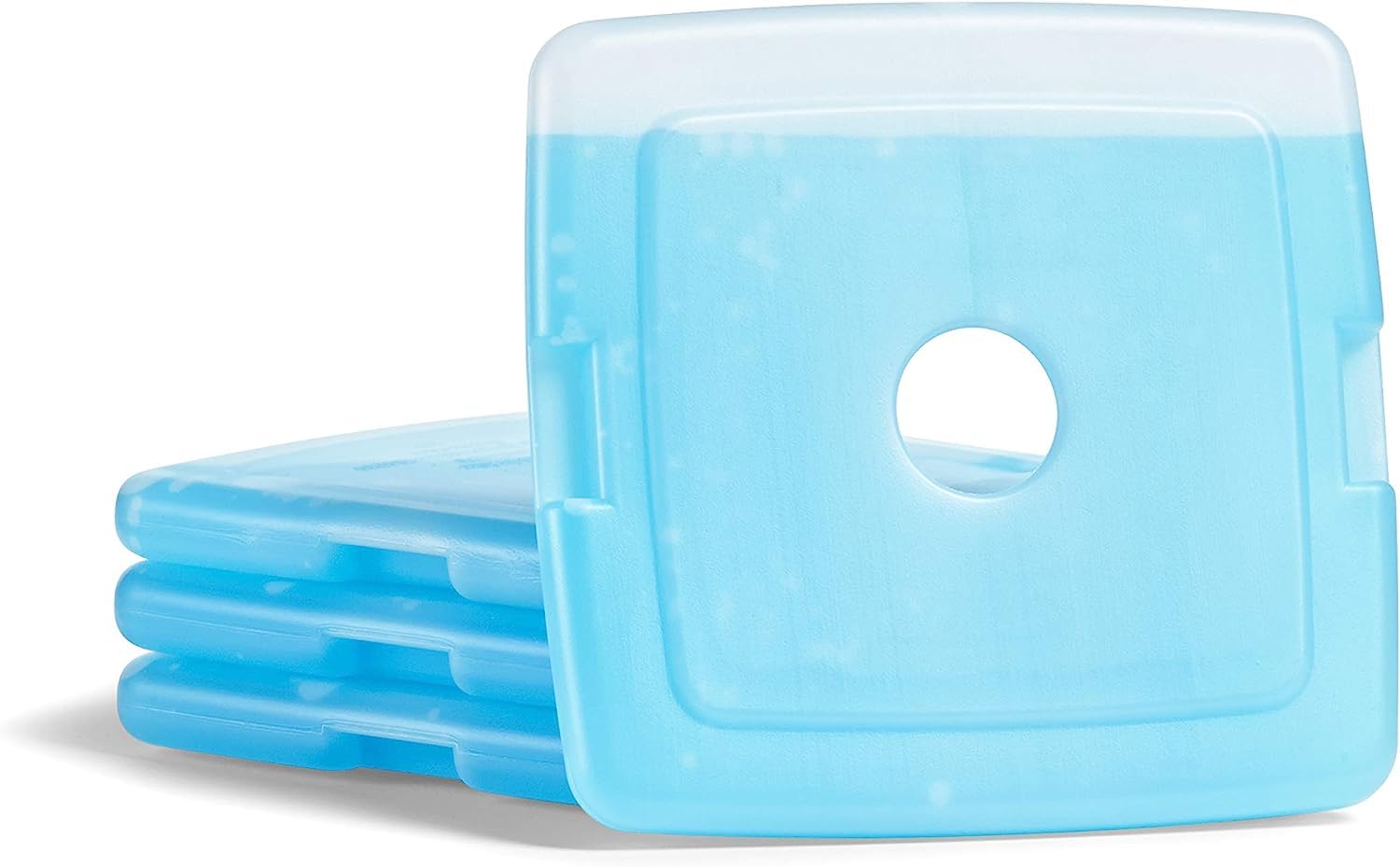 Cool Coolers By Fit & Fresh 4 Pack Slim Ice Packs, Quick Freeze Space Saving Reusable Ice Packs For Lunch Boxes Or Coolers, Blue