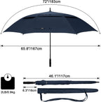 G4Free 72 Inch Huge Large Oversize Golf Umbrella Automatic Open Double Canopy Vented Windproof Stick Umbrellas, 6 Ft Heavy Duty