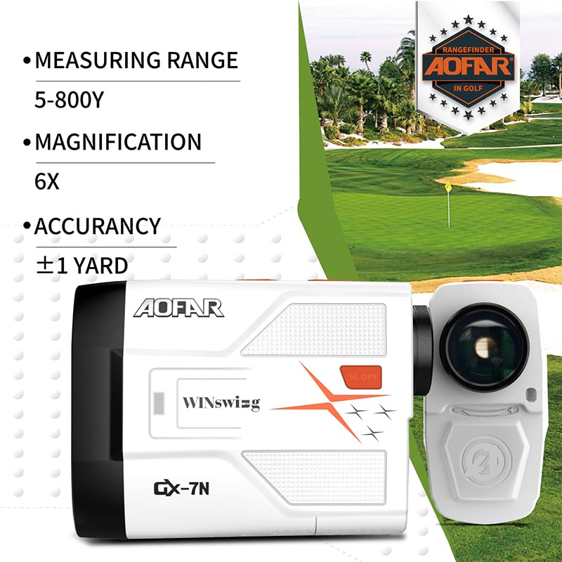 Aofar Gx-7N Golf Rangefinder Update Version With Ai Technology, Continuous Scan, Slope And Angle Switch Button With Indicator, F