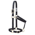 Weaver Leather Basic Adjustable Nylon Halter, Black, 1'' Average Horse