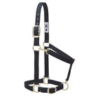 Weaver Leather Basic Adjustable Nylon Halter, Black, 1'' Average Horse