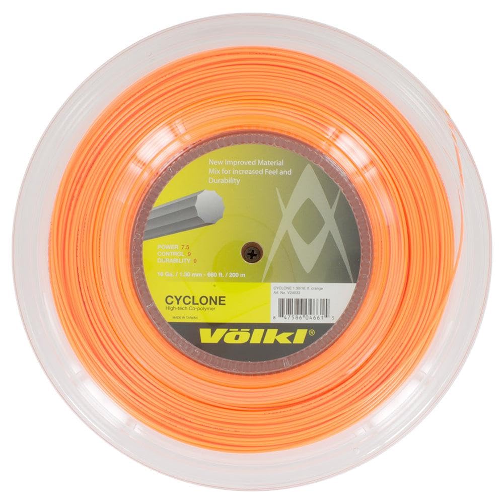 Volkl Cyclone | Tennis Racquet String | Spin & Control | Ten-Sided co-Polymer (Orange, 16g Reel)