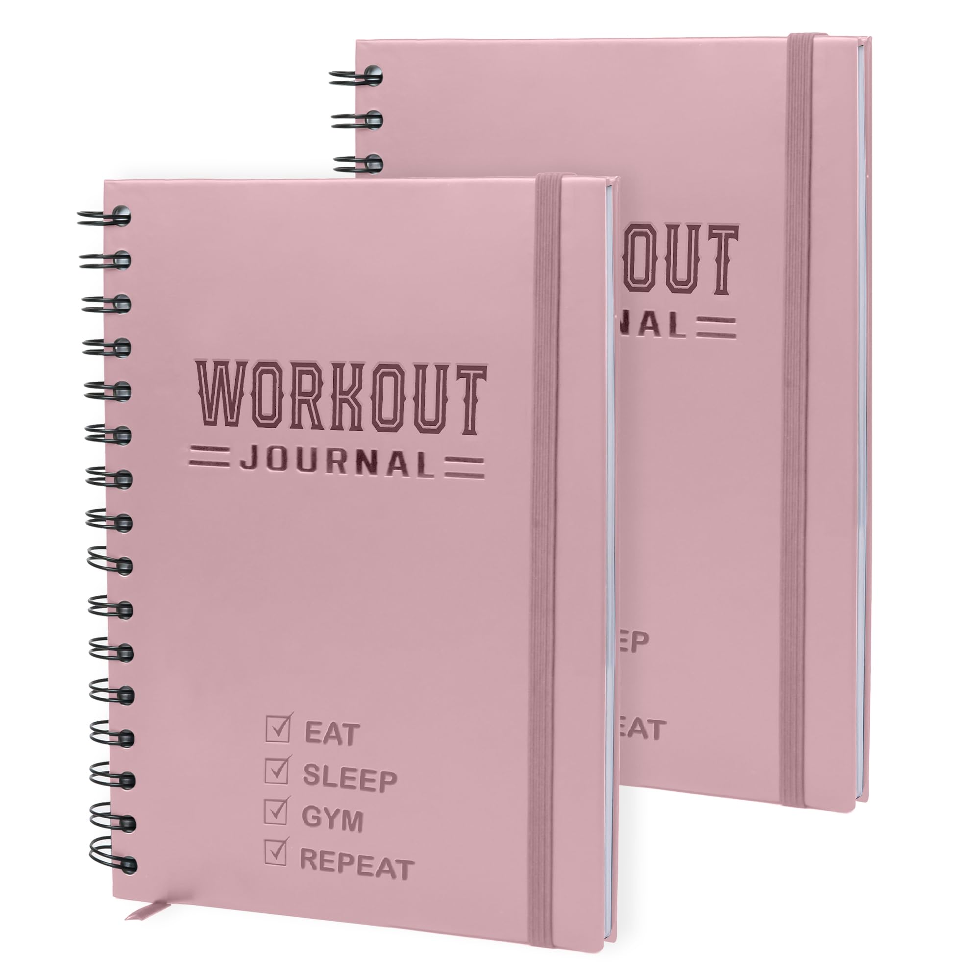 Hardcover Fitness Planner Workout Journal For Men & Women - Undated A5 Sturdy Fitness Log Book To Track Gym & Home Workouts - Pi