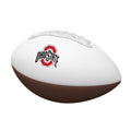 Logo Brands NCAA Ohio State Buckeyes Official Size Autograph Football -Smooth White Panel for Signatures, Display, or Collecting
