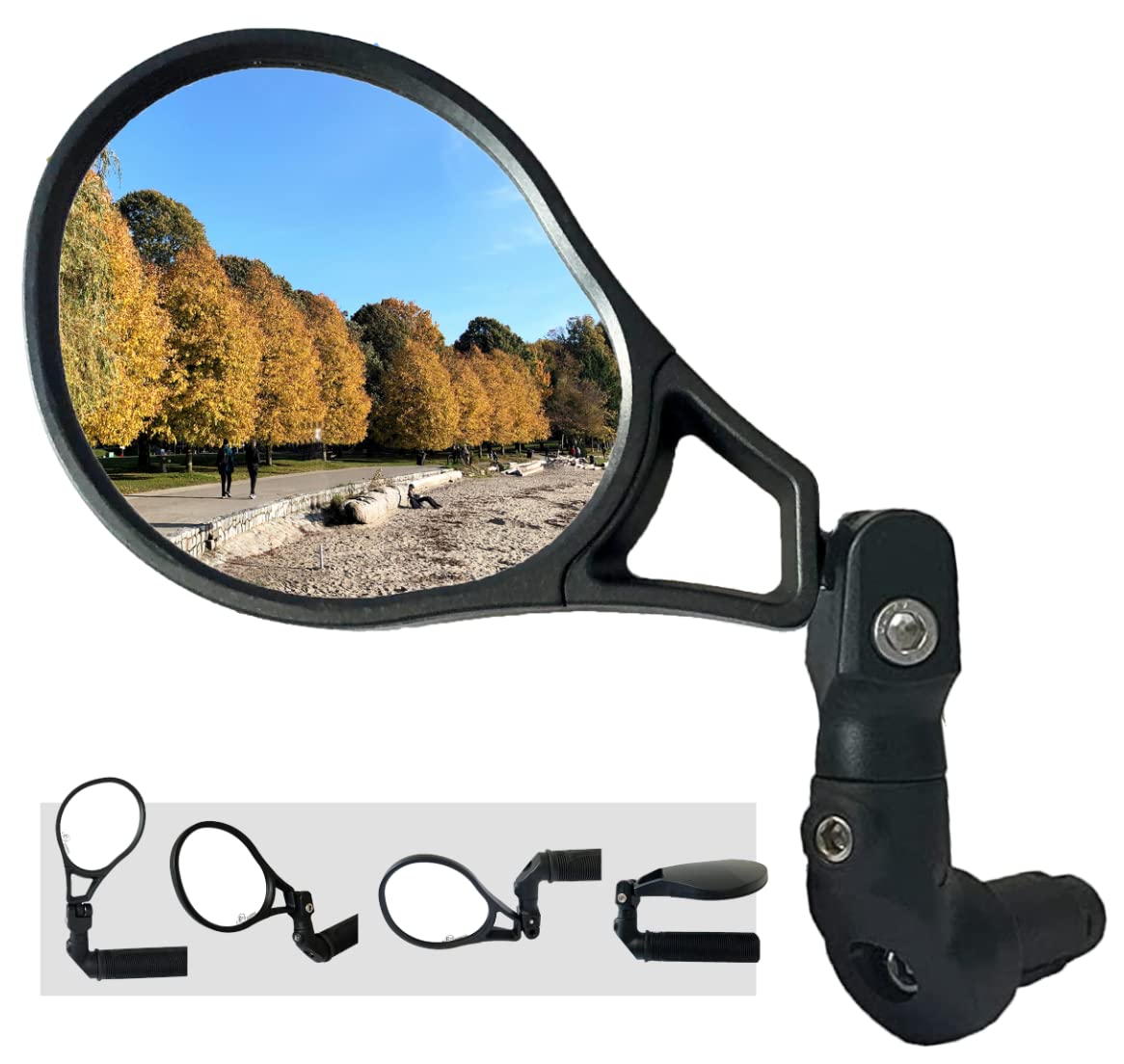 Hafny E13 Approved E-Bike Mirror, Large Surface Bar End Bike Mirror, Hd Automotive Glass Bicycle Mirror, Safe Blast-Resistance C