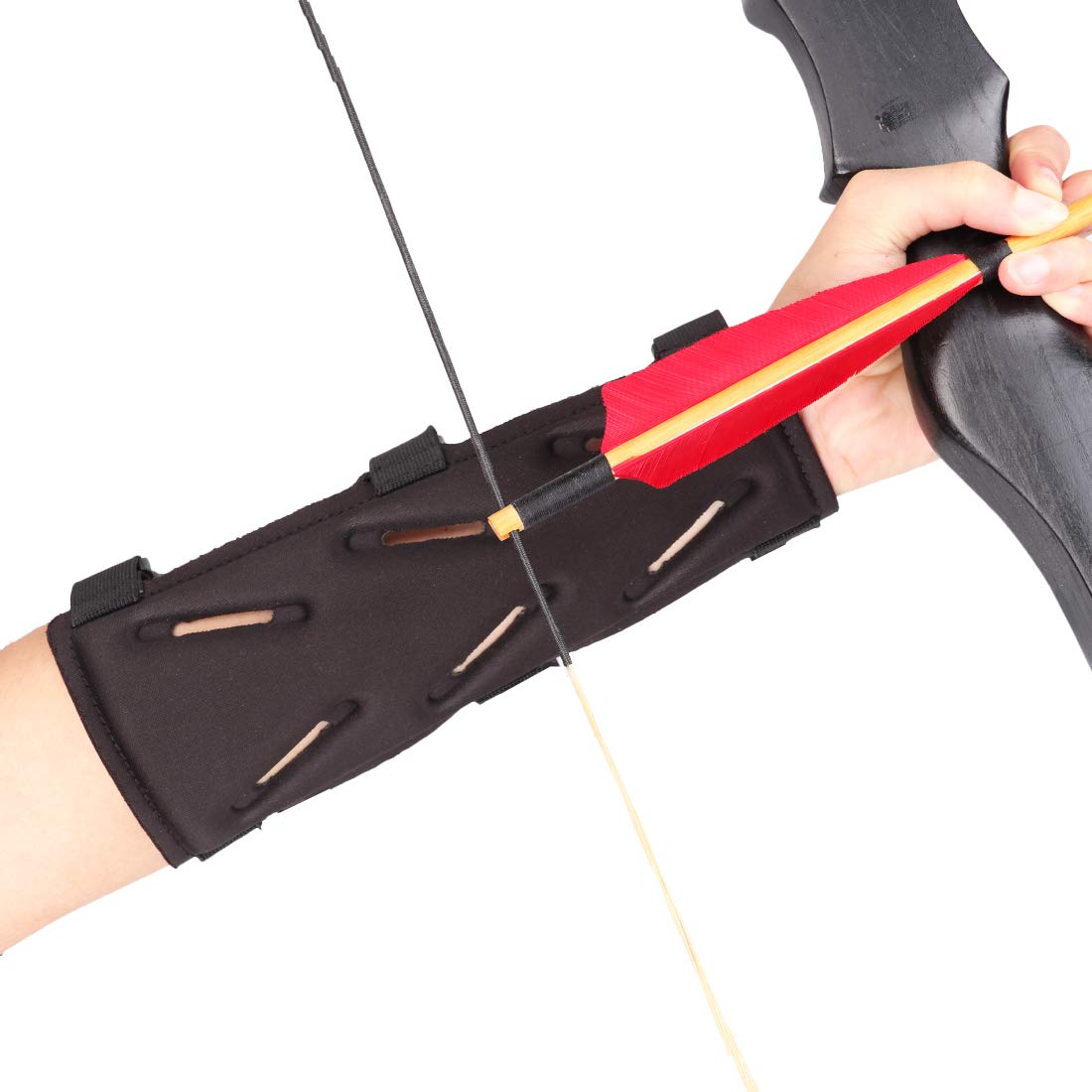Kratarc Archery Lightweight Finger Tab Gloves & Arm Guard Adjustable Arm Protector For Hunting Target Shooting Accessory Recurve