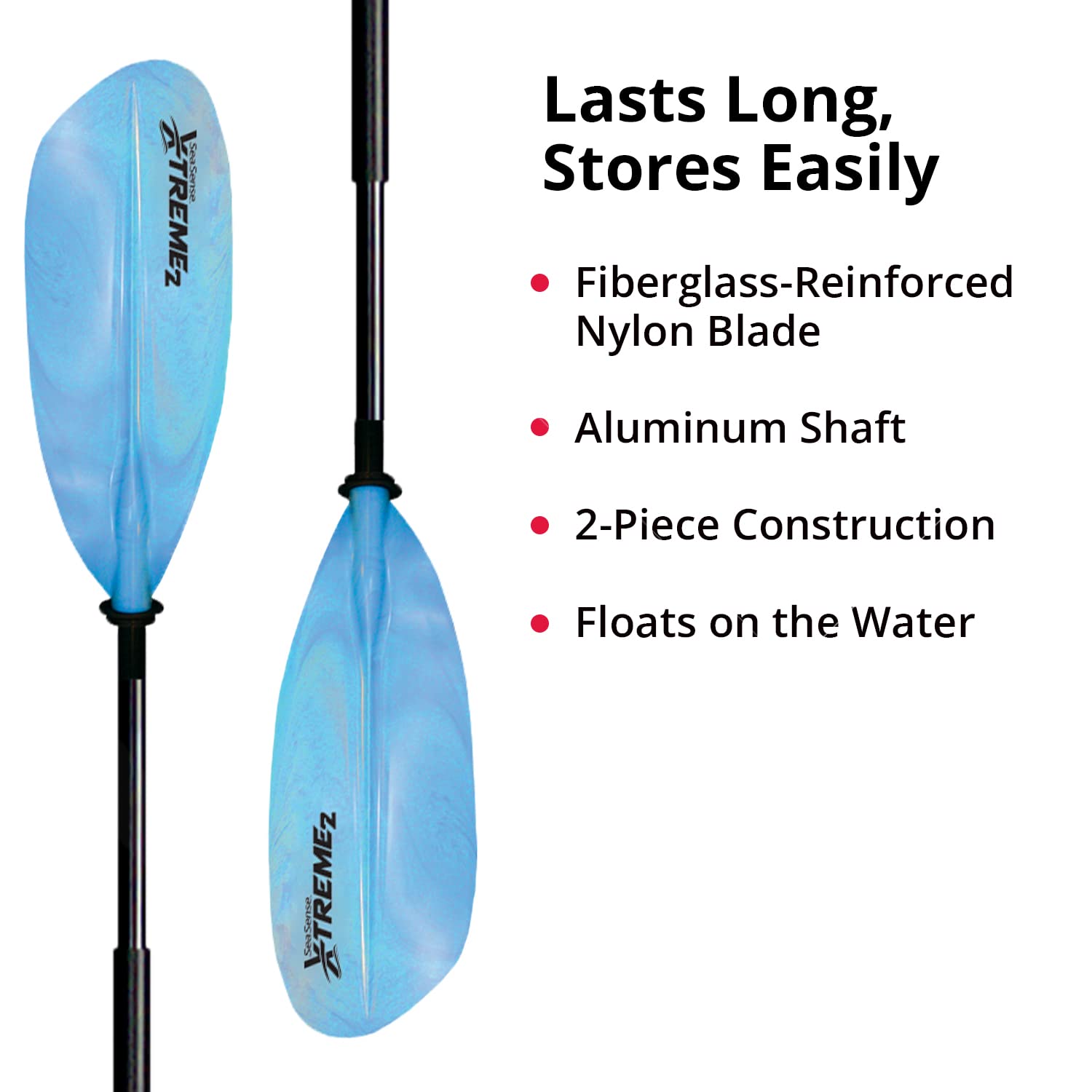 Seasense Xtreme 2 Kayak Paddle, Blue-White, 96    - Fiberglass Reinforced Nylon Blades, 2-Piece Construction - Great For Sport,