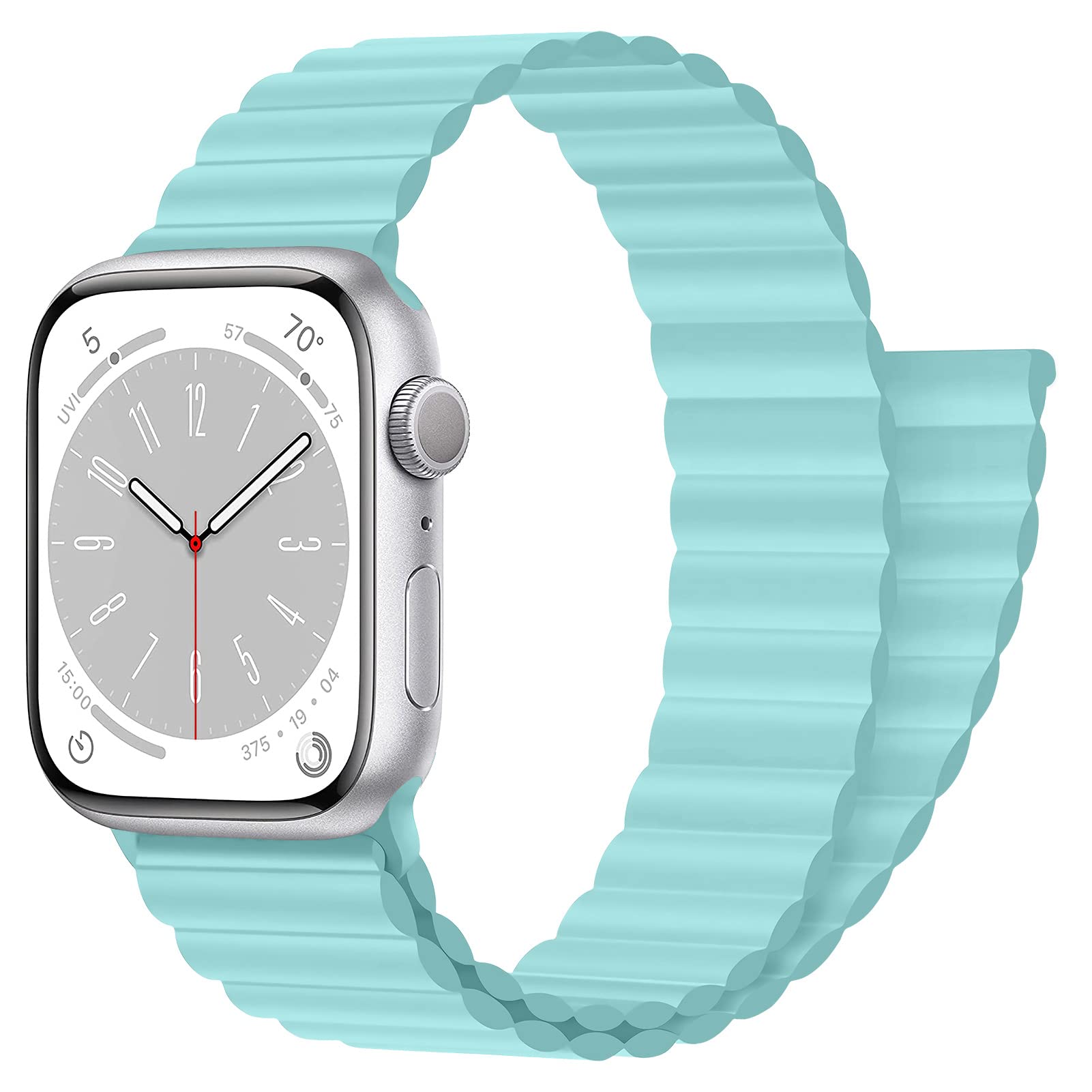 Magnetic Closure For Apple Watch Band 40Mm 41Mm 38Mm 44Mm 45Mm 42Mm 49Mm 44 45 40 41 Mm Kidmenwomen,Silicone Sport Loop Bracelet
