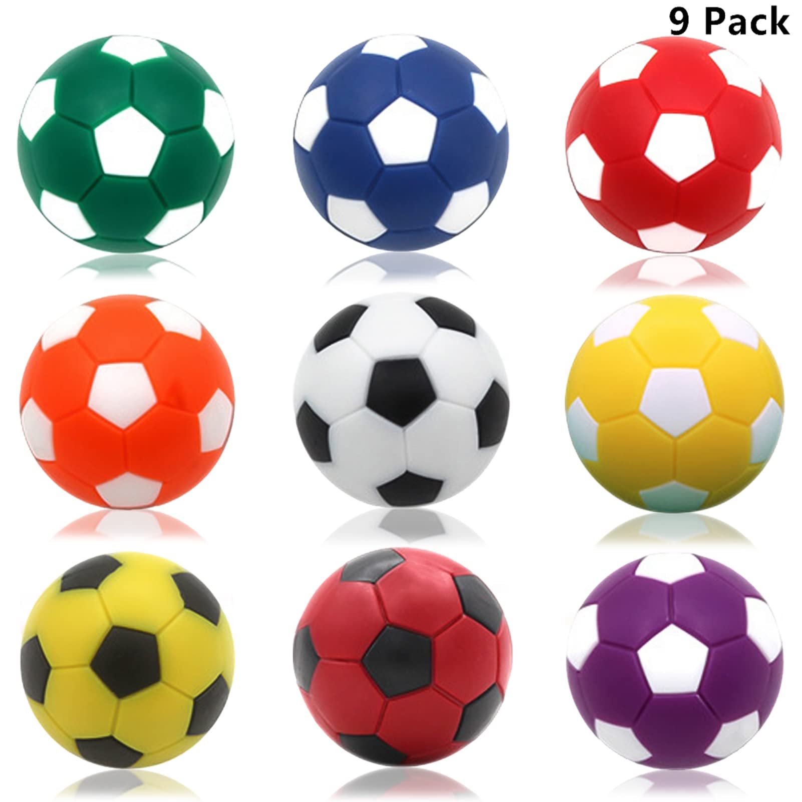 OuMuaMua 9pcs Foosball Table Balls 1.42 Inch Table Soccer Balls for Foosball Tabletop Game Accessory Replacements Multicolor Wor