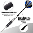 Winsdart Darts Metal Tip Set Professional Metal Darts For Dartboard Steel Tip Darts With Nonslip Iron Barrel Aluminum Dart Shaft