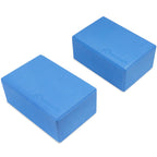 Prosourcefit Foam Yoga Blocks Set Of 2, High Density Eva Yoga Bricks, Sturdy Yoga Prop Large Size 4X 6 X 9 (Blue)