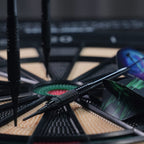 Electronic Soft Tip Dartboard Set With Cabinet, 12 Darts Led Display (X-Classic Darts)