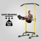 Sogespower Power Tower Dip Station Pull Up Bar For Home Gym Adjustable Height Strength Training Workout Equipment,Yellow