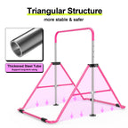 Safly Fun Expandable Gymnastics Bars Junior Training Bar Gymnastic Folding Horizontal Bars With Mat For Kids(Pink+Mat)