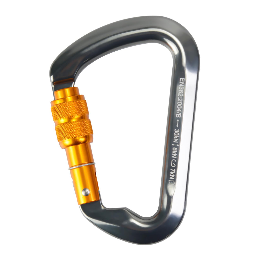 Sepeak Uiaa Ce 30Kn Locking Climbing Carabiner, Professional Heavy Duty Screwgate Clip For Outdoor Climbing, Mountaineering, Rap