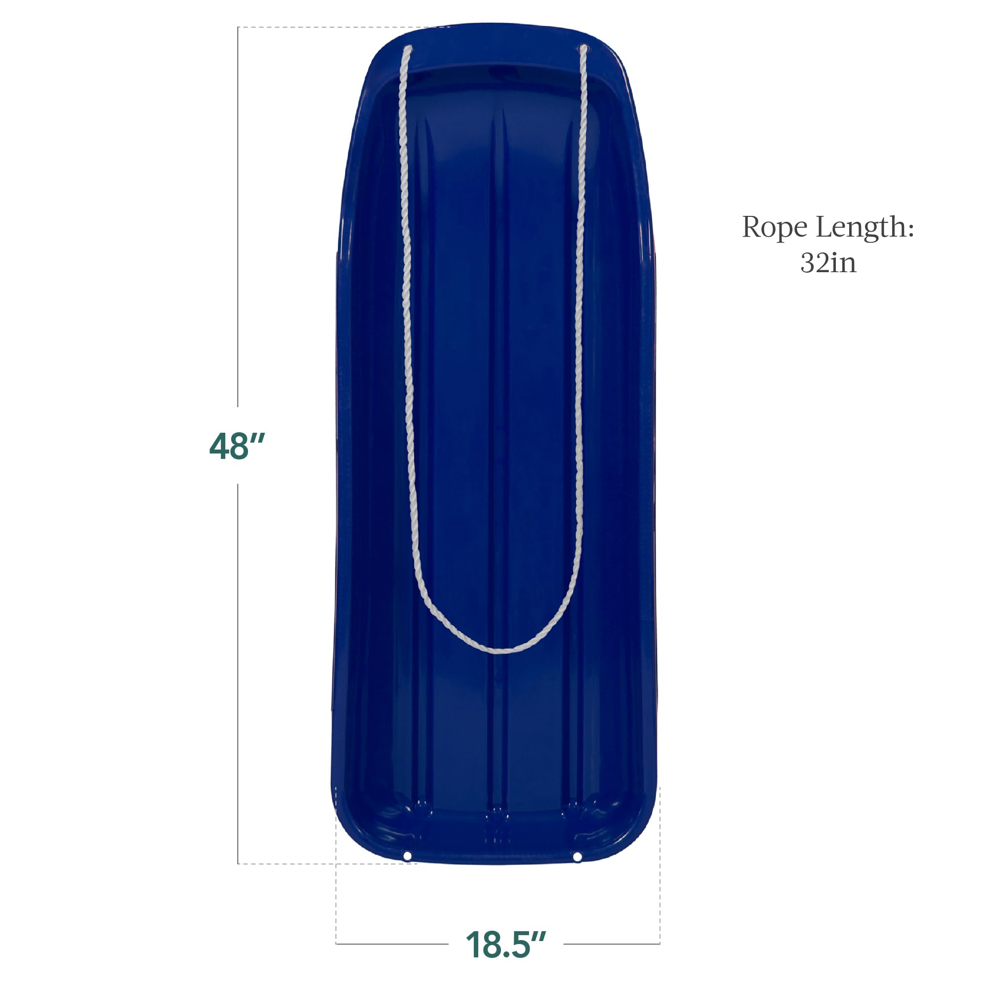 Best Choice Products 48In Kids Plastic Toboggan Snow Sled W/Pull Rope - Blue