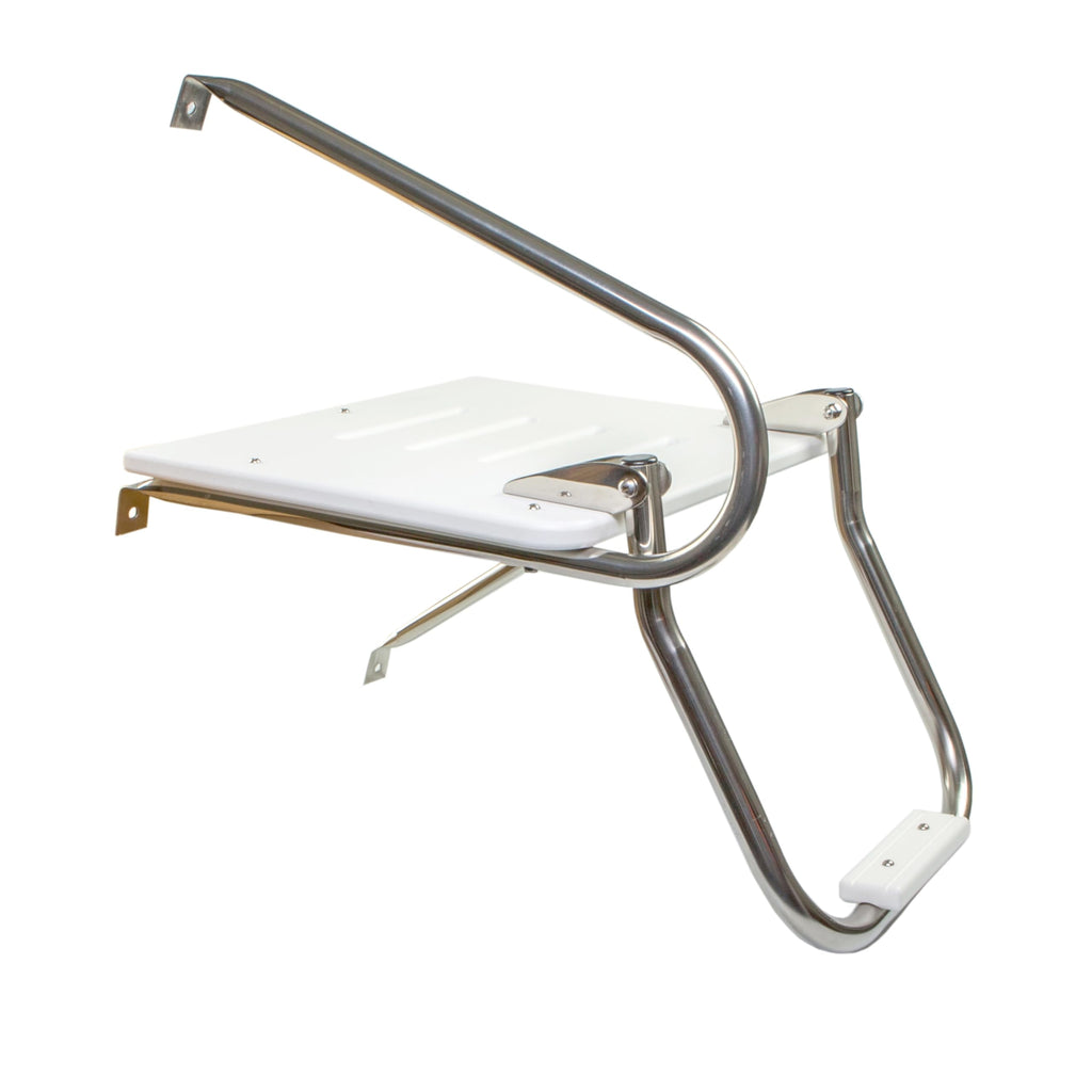 Whitecap 67902 Poly Swim Platform For Boats With Outboards - Single Rail With Step, White
