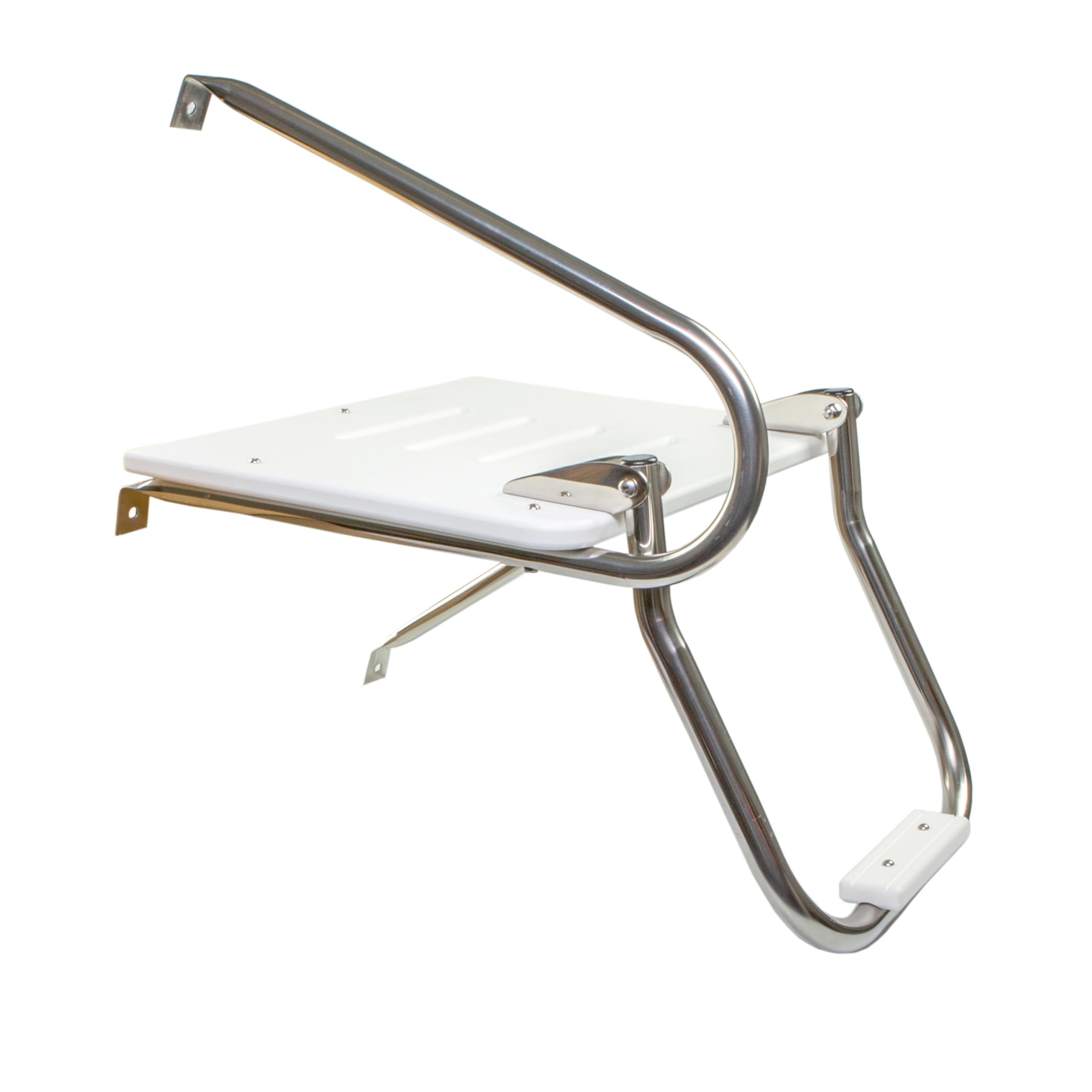 Whitecap 67902 Poly Swim Platform For Boats With Outboards - Single Rail With Step, White